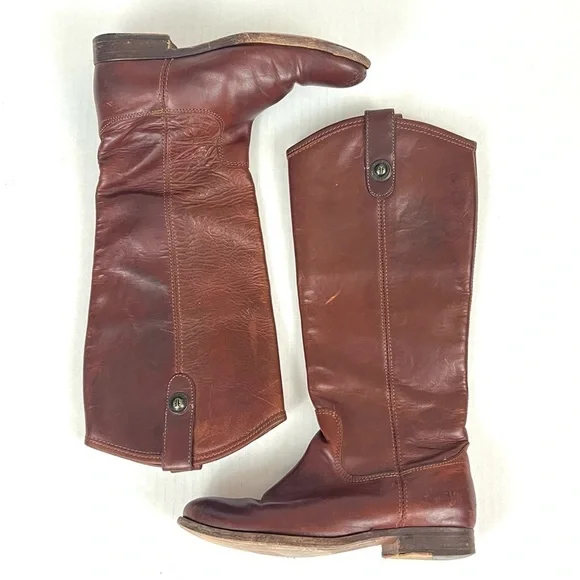 Frye Melissa Button Cognac Boots - Size 6 - Picture 2 of 11